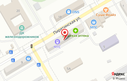 Суши-бар Sushi & Fries на Пирятинской улице на карте