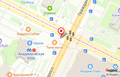 Кафе-пекарня Тили-тесто на Гражданском проспекте на карте