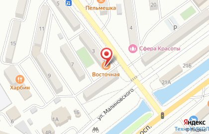 Закусочная Восточная кухня на улице Постышева на карте