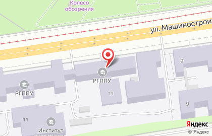 Российский государственный профессионально-педагогический университет на улице Машиностроителей на карте