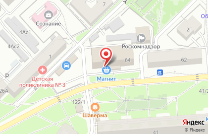 Супермаркет Магнит в Красноярске на карте