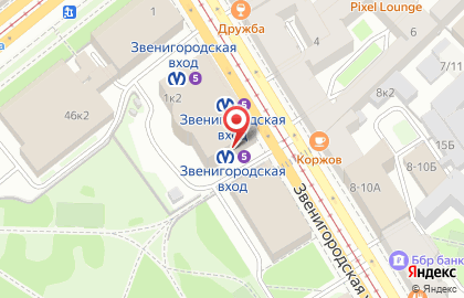 Туроператор Серебряное Кольцо на Звенигородской улице на карте