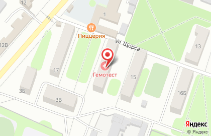 Медицинская лаборатория Гемотест на улице Щорса на карте