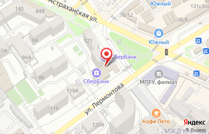 Банкомат Юго-Западный банк Сбербанка России на улице Лермонтова в Анапе на карте