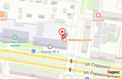 Столовая Фабрика-кухня на улице Горького на карте