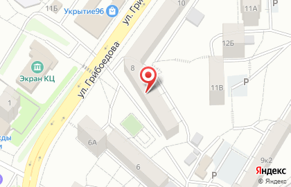 Супермаркет Пятёрочка на улице Грибоедова на карте