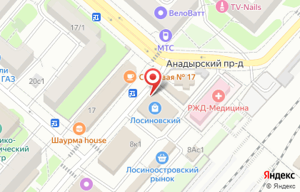 Магазин мясной продукции в Лосиноостровском районе на карте