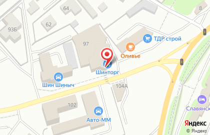 Магазин автотоваров Шинторг на улице Ударников на карте