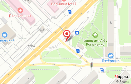 Киоск по продаже хлебобулочных изделий на улице Романенко на карте
