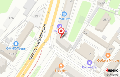 Служба выездного шиномонтажа на проспекте Чайковского на карте