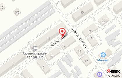 Магазин продовольственных товаров на улице Пушкина на карте