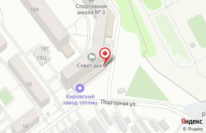 Спортивный клуб Каскад на Подгорной улице на карте