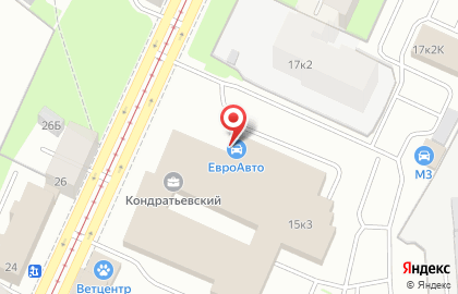 Магазин автозапчастей и сервис ЕвроАвто на Кондратьевском проспекте на карте