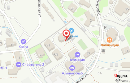Гостиничный комплекс Alpen Club на Туристической улице на карте