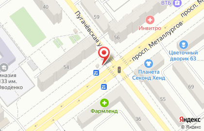 Киоск фастфудной продукции Четыре вкуса на проспекте Металлургов на карте
