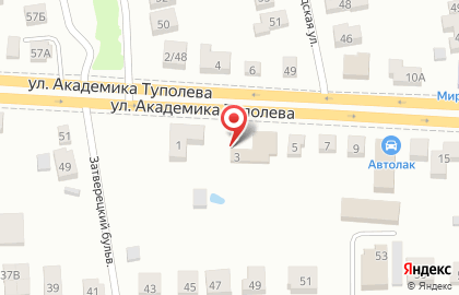 Шиномонтажная мастерская на улице Академика Туполева на карте