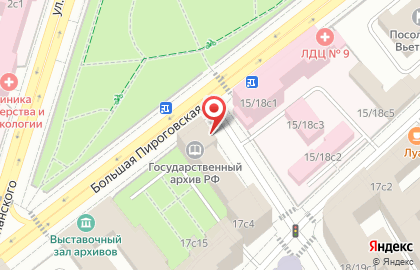 Государственный архив РФ на Фрунзенской на карте