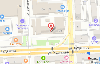 Банк ПСБ на улице Худякова на карте