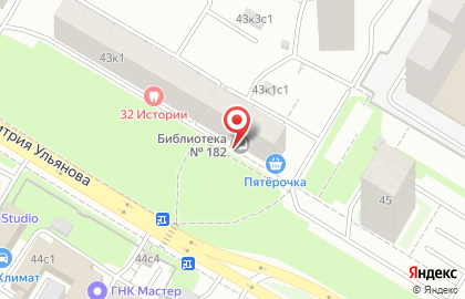 Библиотека №182 на улице Дмитрия Ульянова на карте