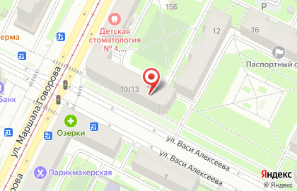 Аста на улице Васи Алексеева на карте