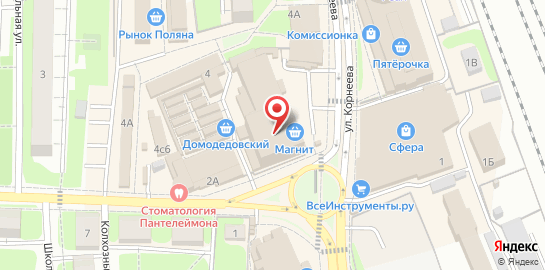 Ветеринарная клиника Ветпомощь Любимчик в Домодедово на карте