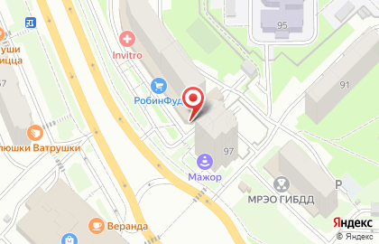 Супермаркет Магнит на улице Лядова на карте