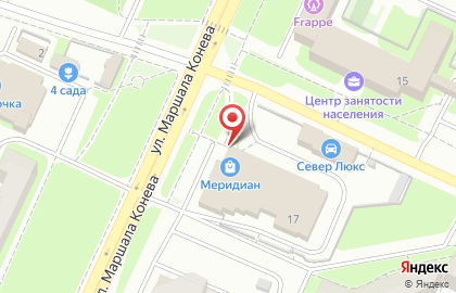 Грот на улице Конева на карте