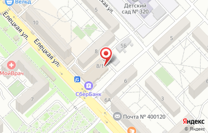 Банкомат Поволжский банк Сбербанка России, Волгоградское отделение №8621 на Елецкой улице, 8/1 на карте