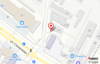 Студия авторской установки Автобезопасность на улице Смирнова на карте