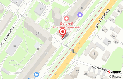 Киоск по продаже фастфудной продукции в Железнодорожном районе на карте