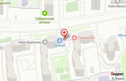 Ветеринарная клиника Амикус в Свердловском районе на карте