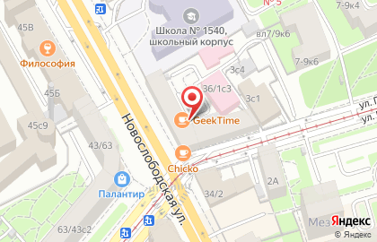 Школа музыки Artsound на Новослободской улице на карте