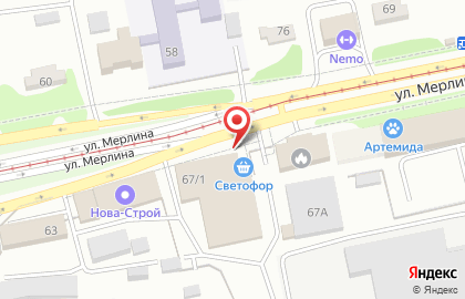 Продуктовый киоск Хлебная лавка на улице Петра Мерлина на карте