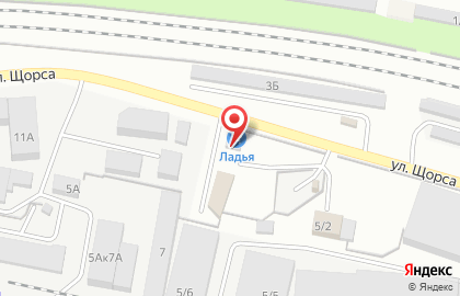 Компания по продаже кровельных и фасадных материалов Ладья на улице Щорса на карте