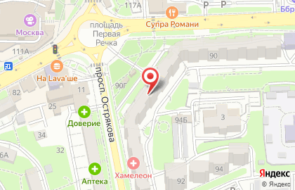 Магазин разливного пива Пинта в Первореченском районе на карте