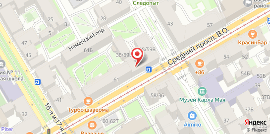 Юридическое бюро Де-юрекс в Василеостровском районе на карте