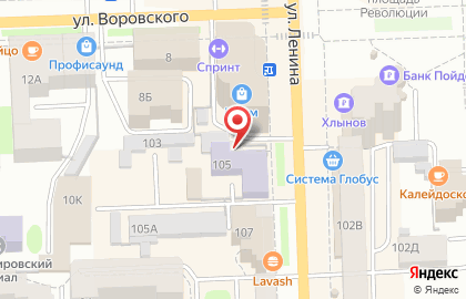 Вечерняя школа в Кирове на карте