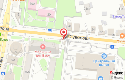 Киоск Точка на улице Суворова, 15б на карте
