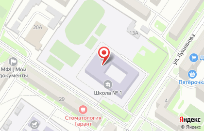 Средняя общеобразовательная школа №1 на улице Пушкина на карте