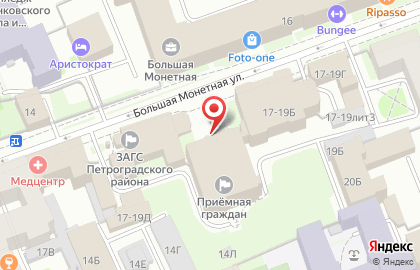 Администрация Петроградского района г. Санкт-Петербурга в Петроградском районе на карте