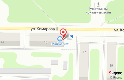 Minimarket на улице Комарова на карте