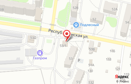 Магазин продуктов на Республиканской улице на карте