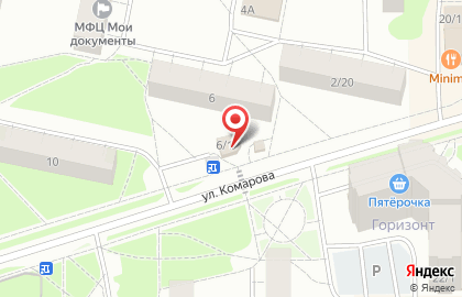 Магазин Привет на улице Комарова на карте