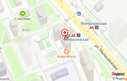 Подземная автостоянка на ул. Милашенкова, вл7 к1 на карте