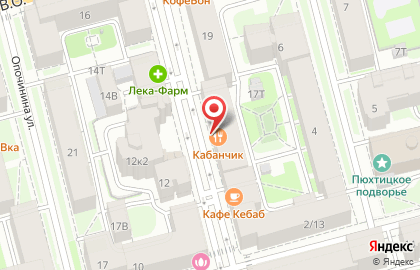 Кафе Кабанчик в Василеостровском районе на карте