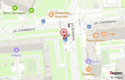 Киоск овощей и фруктов в Выборгском районе на карте