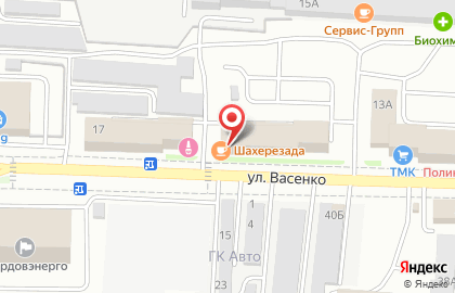 Кафе Чайхана на улице Васенко на карте