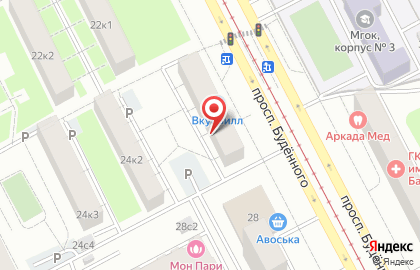 Восточного АО Молочно-раздаточный Пункт Поликлиники # 52 на Шоссе Энтузиастов на карте