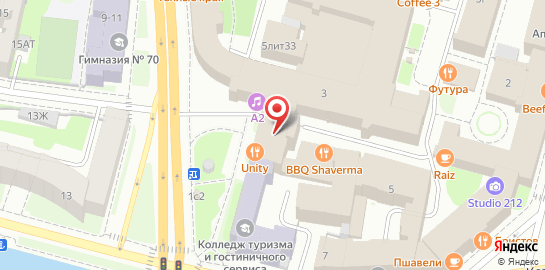 Ресторан Unity_Petrogradka на проспекте Медиков на карте