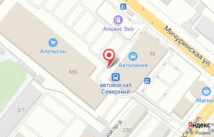 Автовокзал Северный в Тамбове на карте